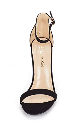 Women's Black Stiletto Ankle Strap Sandals Open Toe Party Heels - Image 3