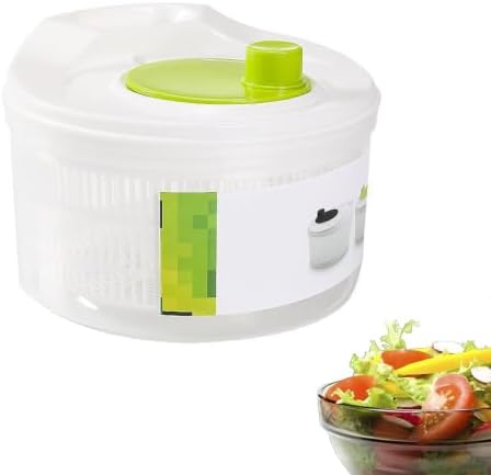 3L MANUAL SALAD SPINNER, PLASTIC LETTUCE VEGETABLE STRAINER BASKET