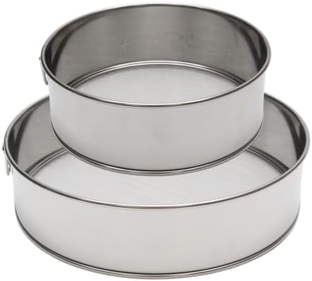 2 Pcs Round Flour Sifter Stainless Steel Fine Mesh Sieve