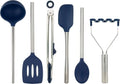 Tovolo Silicone Cooking Utensil Set of 6 Stainless Steel Handle Ladle Slotted