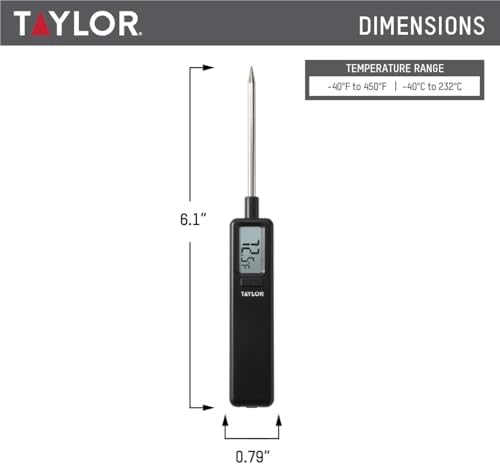 Taylor Mighty Mini Digital Meat Thermometer, Instant Read Food Thermometer