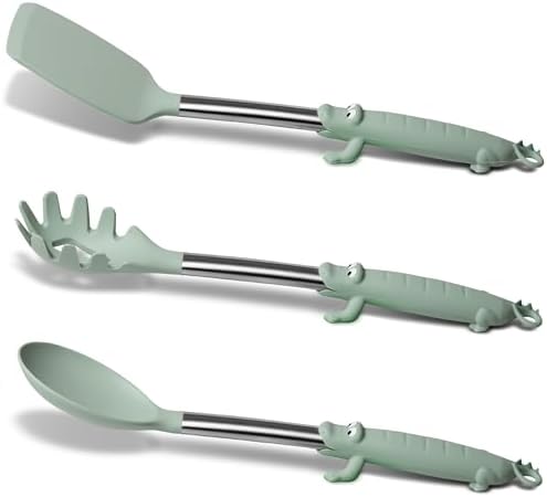BONE Crocodile-Inspired Kitchen Utensils, Self-Standing Cute Cooking Tools