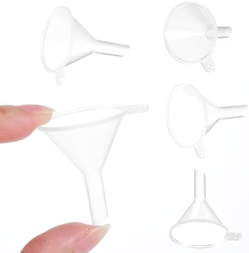 20 Pcs Small Funnel Mini Funnel Kitchen Use Funnels Clear Plastic Narrow Neck