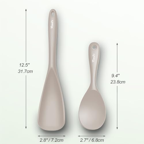 Silicone Cooking Spoon & Rice Scooper Set