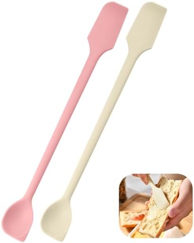 2 Pcs Mini Silicone Spatulas Set Long Handle Silicone Spatula