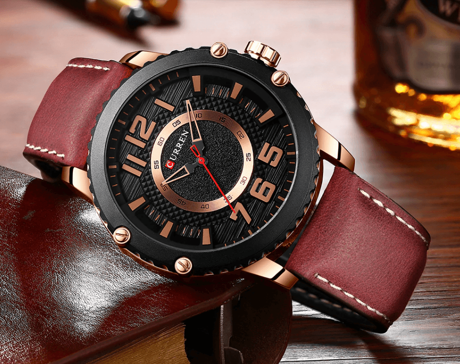Men's Sporty Waterproof Chronograph Watch with Large Number Details