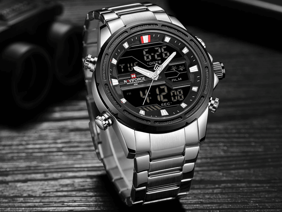 Men's Waterproof Analog Digital Multifunction Business Watch