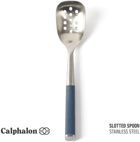 Calphalon Edge Slotted Spoon, Kitchen Stainless Steel Strainer Spoon
