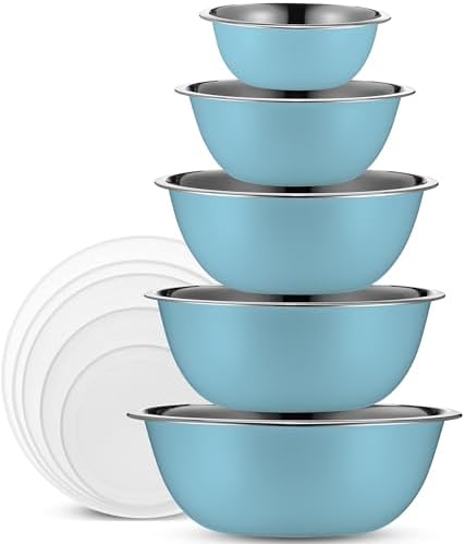 10-Piece Stainless Steel Mixing Bowl Set