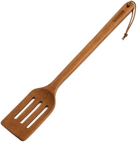 18 Inch Long Wooden Slotted Spoon
