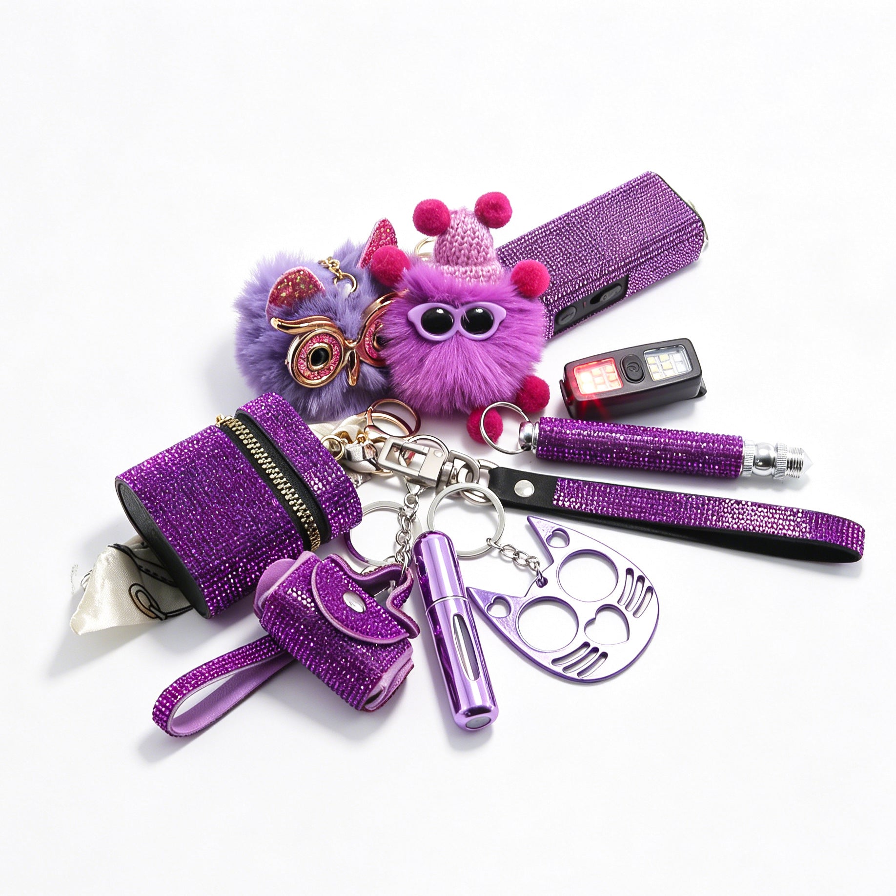 10-Piece Stainless Steel Self-Defense Keychain Set - Durable