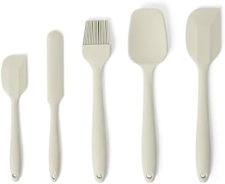 Amazon Basics Silicone Spatulas, 5-Piece Set, Heat-Resistant, Food-Grade