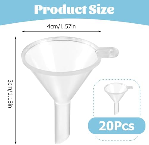 20 Pcs Small Funnel Mini Funnel Kitchen Use Funnels Clear Plastic Narrow Neck