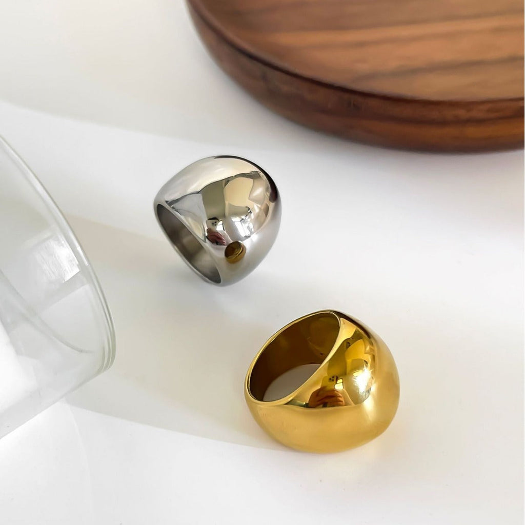 Cool-style Titanium Steel Ring With A High-quality Large Polished Surface