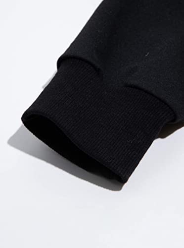 Women's Black Collared Half Button Polo Crop Sweatshirt - Image 4