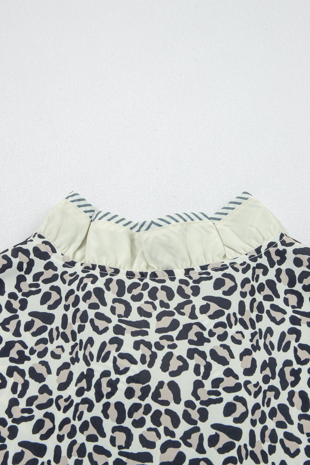 Paige Leopard Print V-Neck Blouse with Ruffled Frill Sleeves
