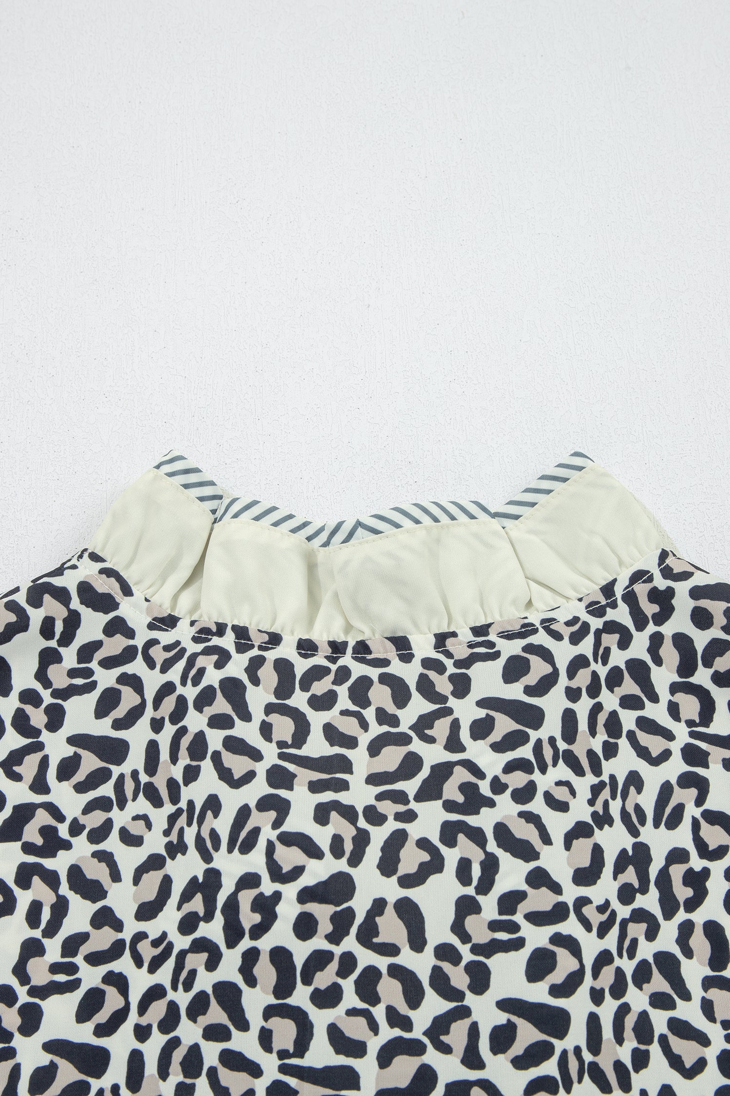 Paige Leopard Print V-Neck Blouse with Ruffled Frill Sleeves