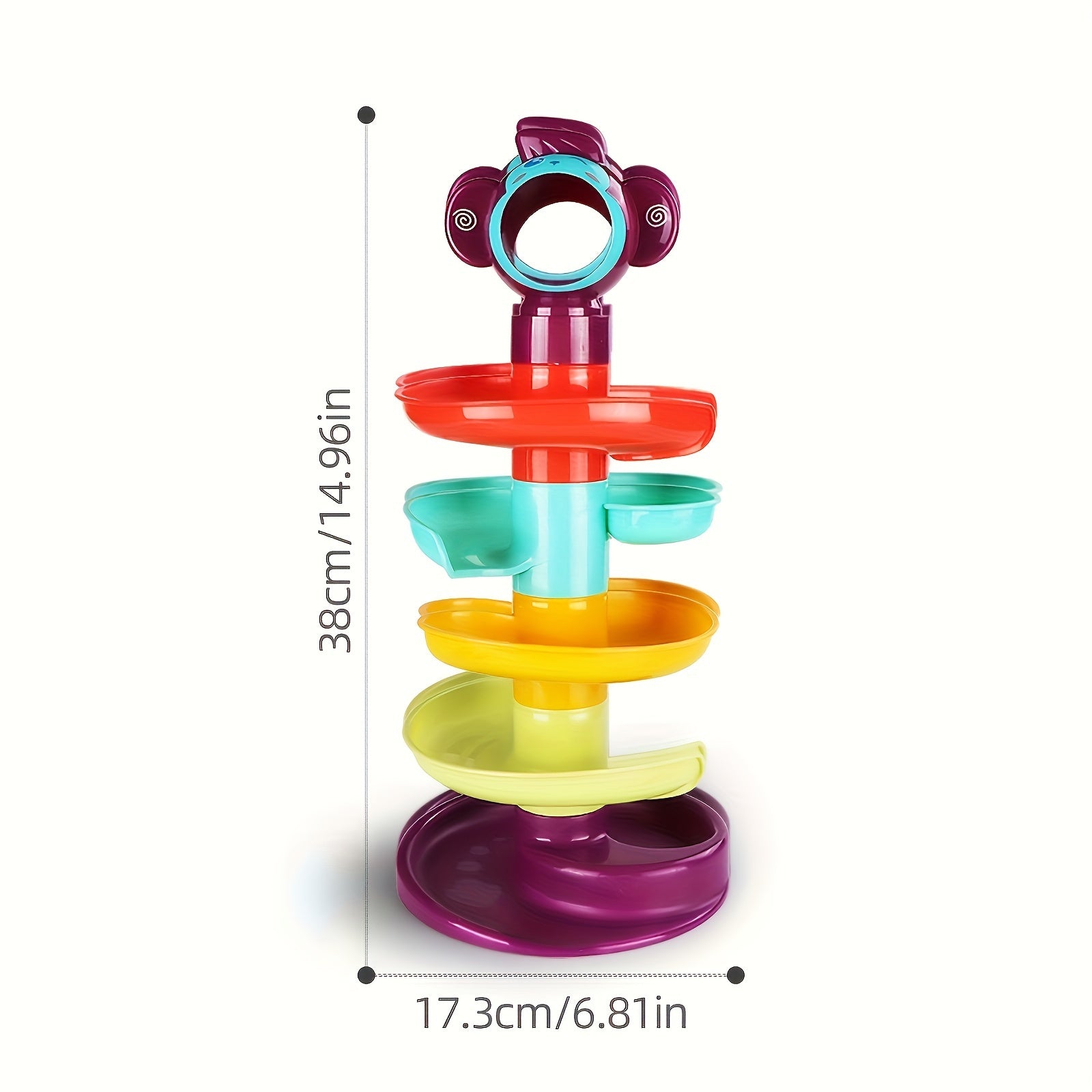 Multi-Color 5-Layer Ball Track Tower - Educational Spinning Balls Toy for Youngsters