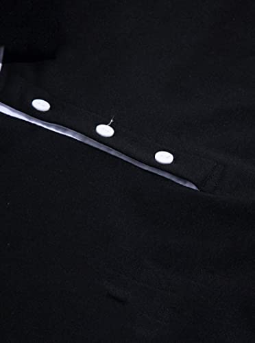 Women's Black Collared Half Button Polo Crop Sweatshirt - Image 5