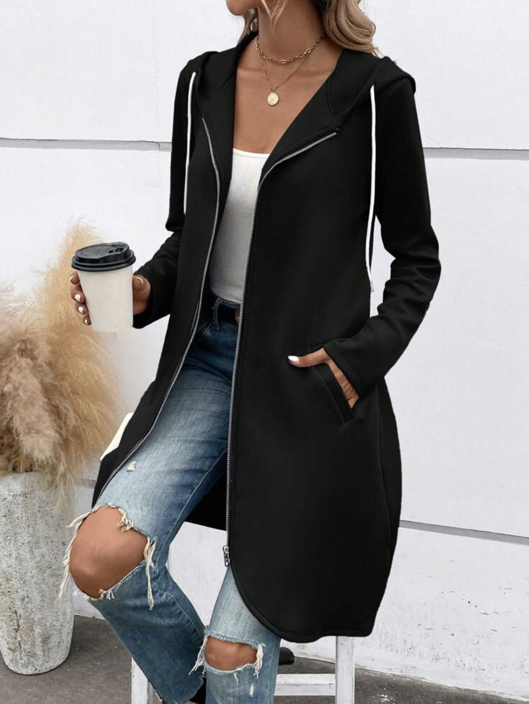 Women's Velvet-Lined Zip Hoodie Sweatshirt