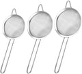 3 Pack Fine Mesh Strainer, Small Stainless Steel Sieves