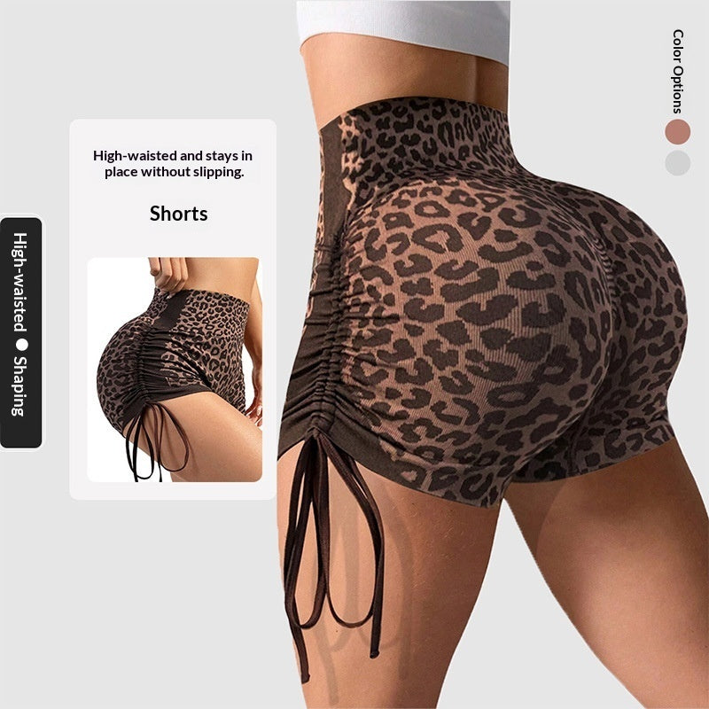 Model wearing seamless high-waist peach-butt 3/4 length yoga pants in an active pose