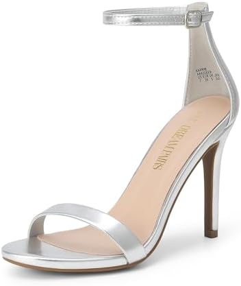 Women's Black Stiletto Ankle Strap Sandals Open Toe Party Heels - Image 8