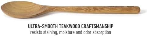 Calphalon Prime Cooking Spoon, 13-Inch Teak Wood Kitchen Spoon, Stirring Spoon