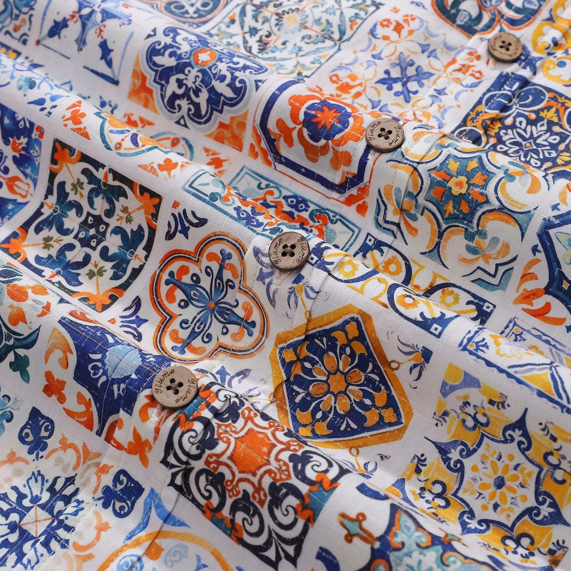 Sicilian Shirt Summer Hawaiian Shirt For Men Colorful Button-down Short Sleeve 100% Cotton Vintage Shirt Mediterranean Passion By Sun
