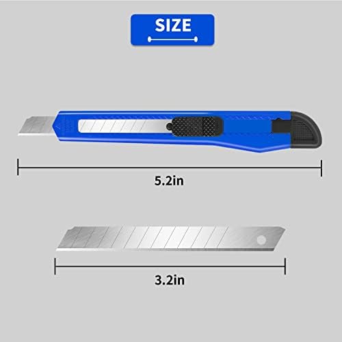 DIYSELF 16 Pack Utility Knife Retractable Box Cutters, 9mm Snap-Off Blades