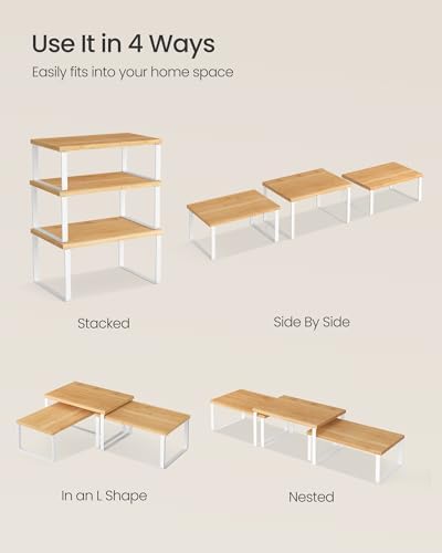 SONGMICS Cabinet Organizer Shelf, Kitchen Storage