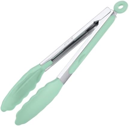 9 Inch Kitchen Tongs, Silicone Non-Slip Cooking Utensil