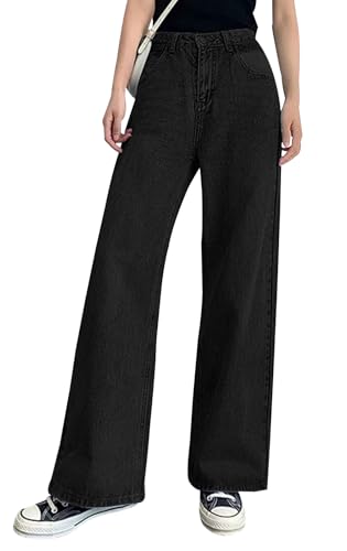 Celine Denim Pants - BestGirl Women's Baggy Jeans Pull On Stretchy Loose High Waisted Wide Leg Denim Pants