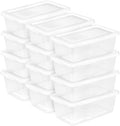 Sterilite Storage Boxes, Stackable Clear Plastic Bins, 6 Quart