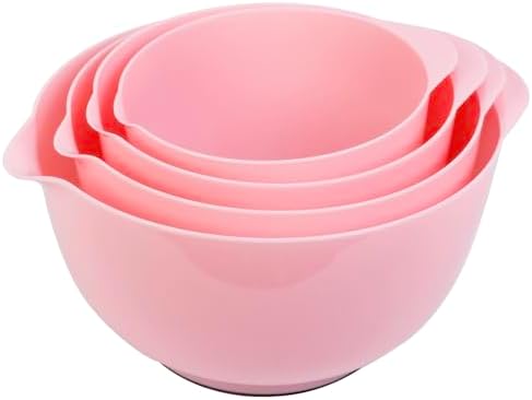 BoxedHom Classic Mixing Bowls Set of 4, BPA Free Microwave Safe, 4.5 Quart