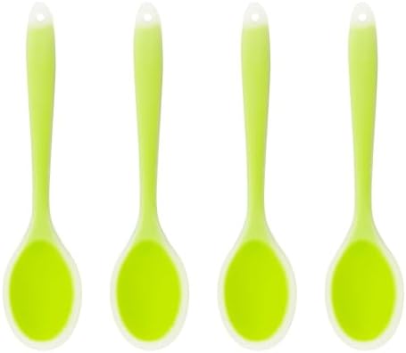 4Pcs Silicone Cooking Spoon, Heat-Resistant Nonstick Silicone Spoon
