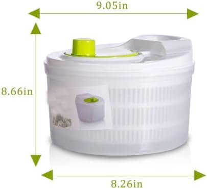 3L MANUAL SALAD SPINNER, PLASTIC LETTUCE VEGETABLE STRAINER BASKET