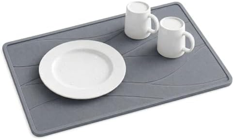 Large Stone Dish Drying Mat for Kitchen Counter, Quick Dry Diatomaceous Earth