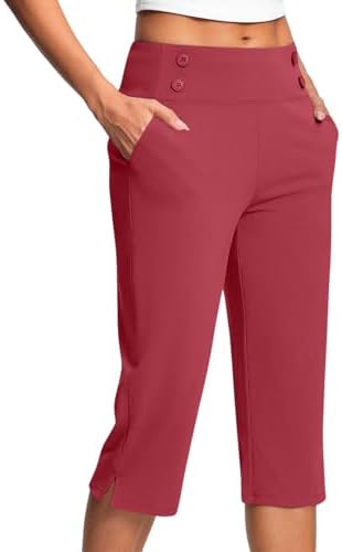 Capri Pants for Women Plus Size High Waisted Stretch Cropped Golf Workout Yoga