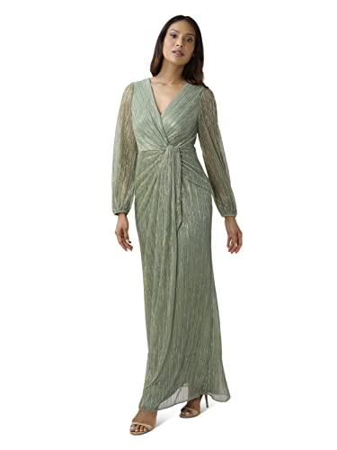 Women's Metallic Mesh Draped Gown