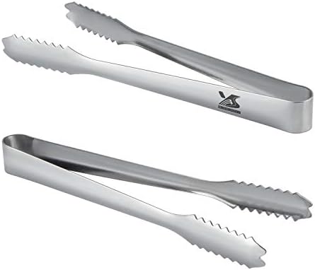 MSY BIGSUNNY Durable Stainless Steel Ice Tongs, 7 inch Sugar Cube Serving Tongs