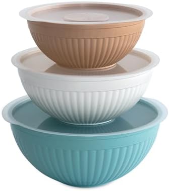 Nordic Ware Prep and Serve Mixing Bowls Set, Earth-Tones