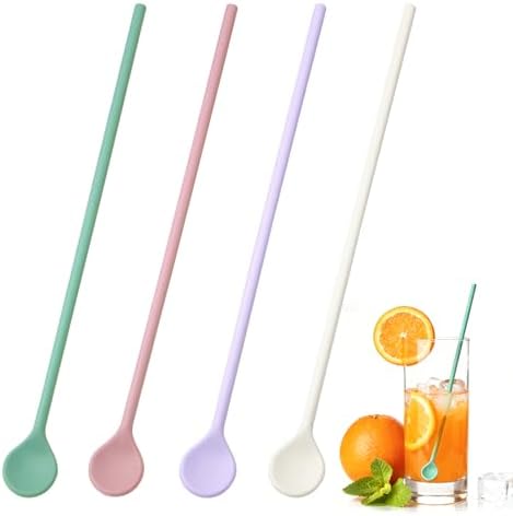 4Pcs 10in Silicone Stirrer Spoons