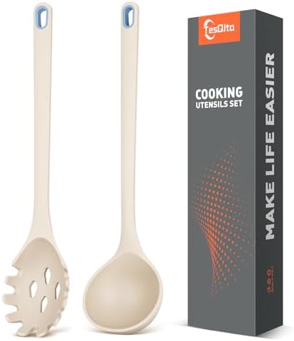 Silicone Spaghetti Spoon & Soup Ladle Cooking Utensils Set of 2