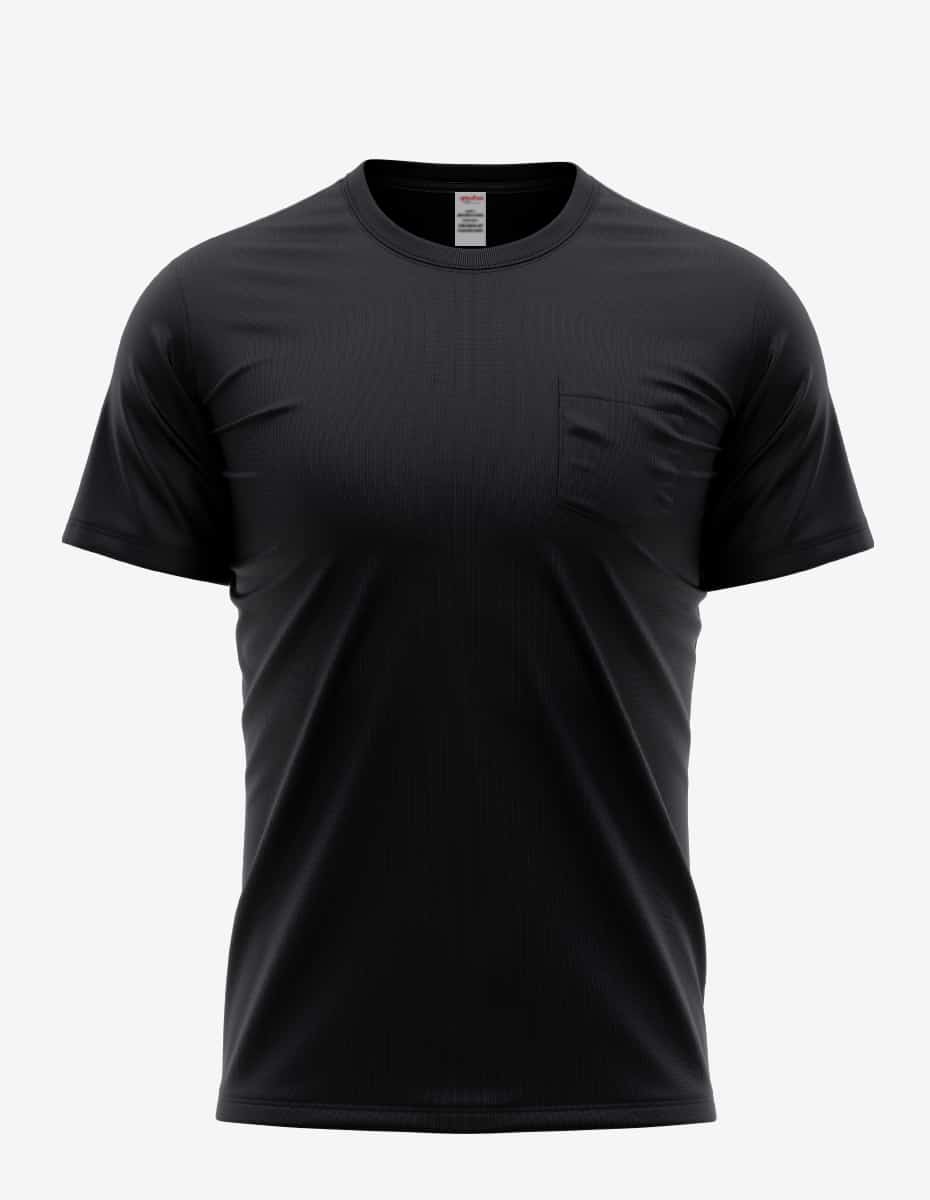 Mens Pocket T-Shirt Heather Grey Short Sleeve Cotton Tee - Image 5
