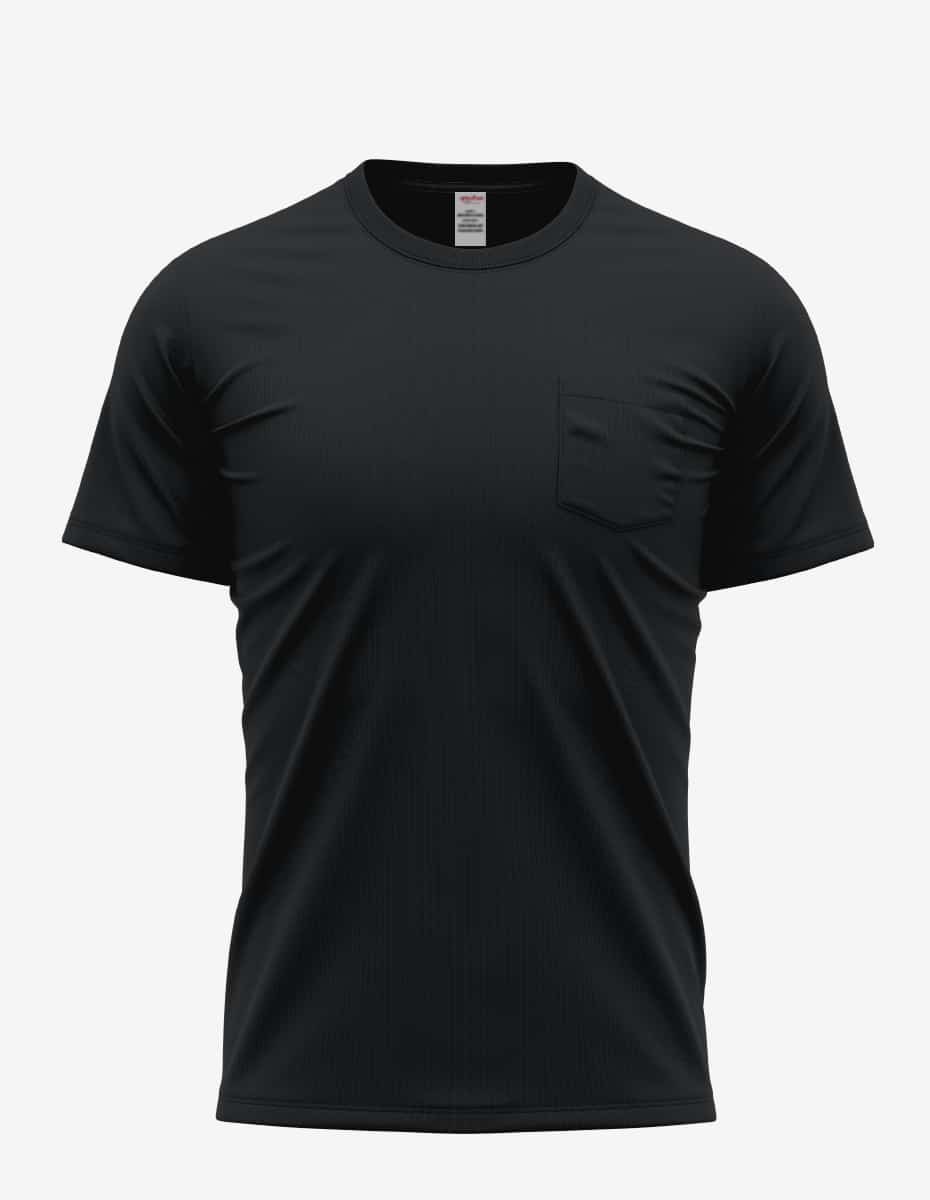 Mens Pocket T-Shirt Heather Grey Short Sleeve Cotton Tee - Image 7
