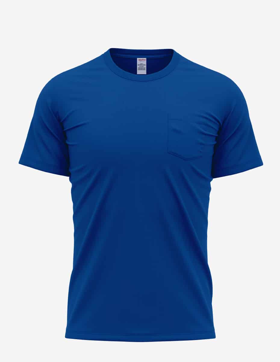 Mens Pocket T-Shirt Heather Grey Short Sleeve Cotton Tee - Image 4
