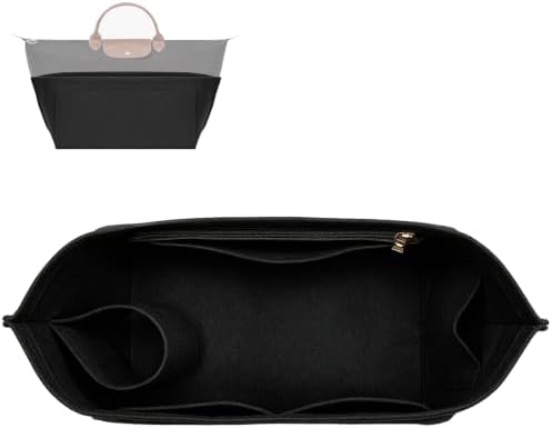 Purse Organizer Insert for Longchamp, 9-Pocket Tall Felt