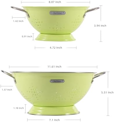Metal Colander 2 Pack, Strainer Bowel