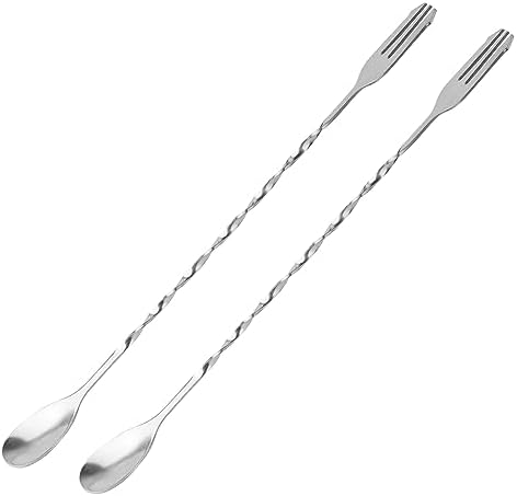 Cuttte 2pcs Bar Spoon Cocktail Mixing Spoons
